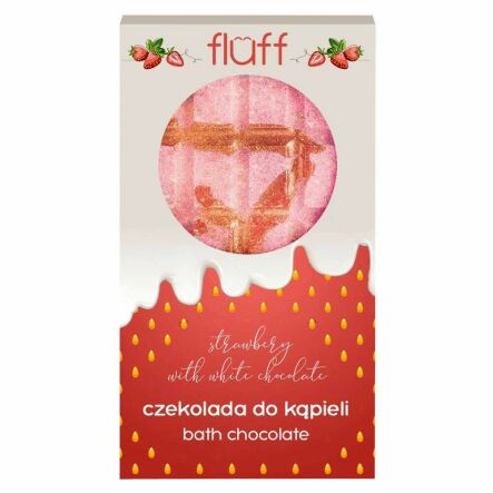 Czekolada do Kąpieli o Zapachu Truskawki w Białej Czekoladzie 200 g - Fluff
