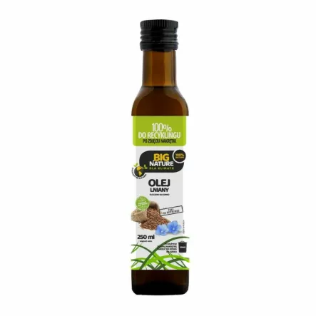 Olej Lniany Tłoczony na Zimno 250 ml - Big Nature