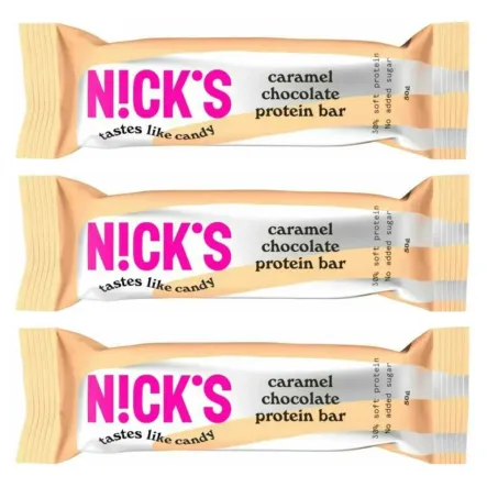 3 x Baton Proteinowy Słony Karmel w Mlecznej Czekoladzie 50 g - Nicks