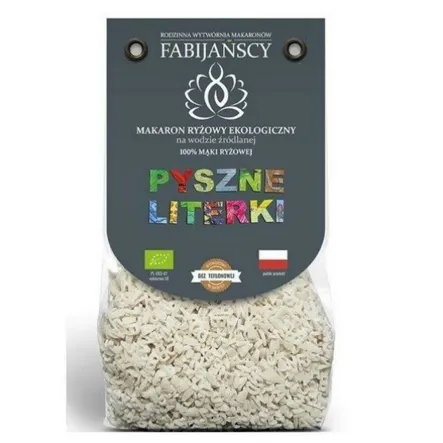 Makaron z Ryżu Białego Literki Bezglutenowe Bio 225 g - Fabijańscy 