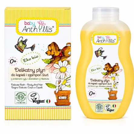 Delikatny Płyn do Kąpieli i Szampon 2 w 1 400 ml - Baby Anthyllis