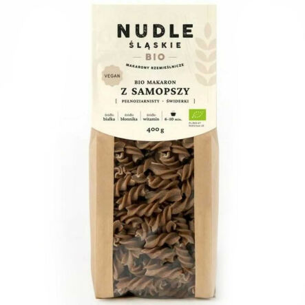 Makaron z Samopszy Pełnoziarnisty ŚWIDERKI Bio 400 g - Nudle Śląskie