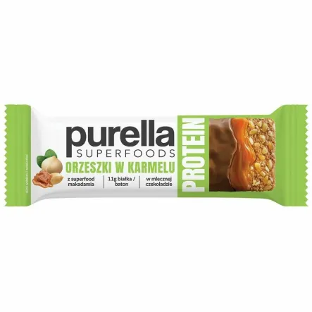 Baton Proteinowy Orzeszki w Karmelu 45 g - Purella