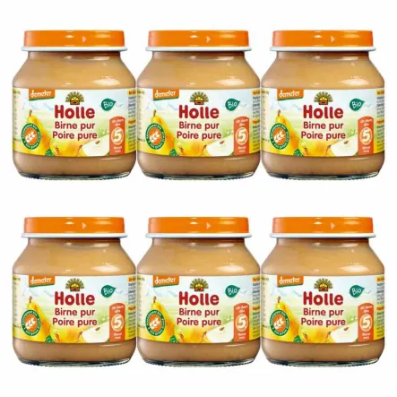 6 x Deser dla Niemowląt Przetarta Gruszka Bio Demeter 125 g - Holle
