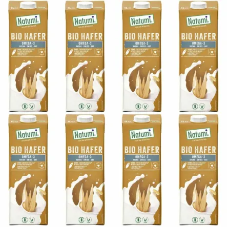 8 x Napój Owsiany Omega-3 Bez Dodatku Cukru  Bio 1 l - Natumi