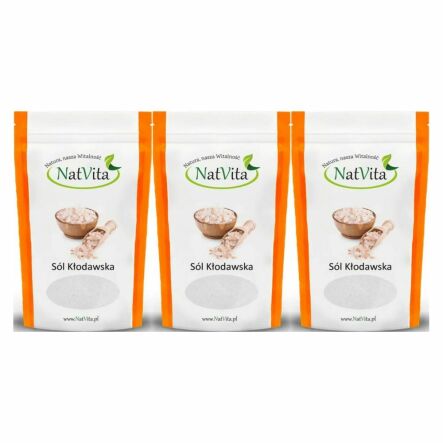 3 x Sól Kłodawska Kamienna Różowa Miałka 3 kg - Natvita