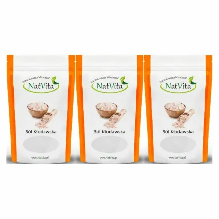 3 x Sól Kłodawska Kamienna Różowa Miałka 3 kg - Natvita