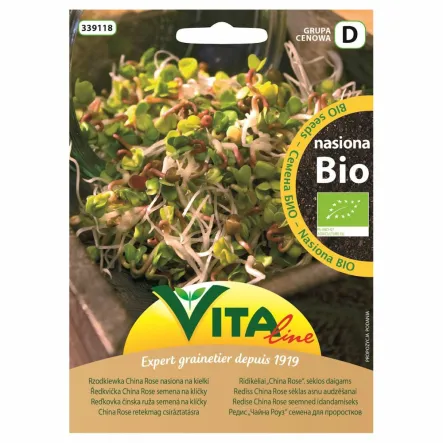 BIO Nasiona Na Kiełki Rzodkiewka China Rose 20 g - Vita Line