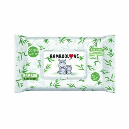 Chusteczki Bambusowe Nawilżane 60 Sztuk - Bamboolove
