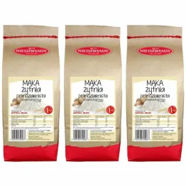 3 x Mąka Żytnia Pełnoziarnista Typ 2000 1 kg - Młyn Niedźwiady