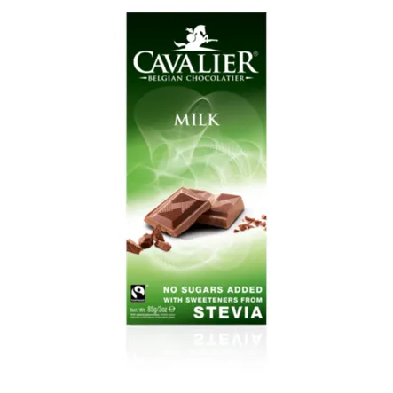 Czekolada Mleczna Bez Dodatku Cukru Z Ekstraktem Ze Stewii 85 G Cavalier