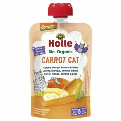Mus Owocowy z Warzywami Marchewkowy Kotek (Marchewka, Mango, Banan, Gruszka) Bio Demeter 100 g - Holle