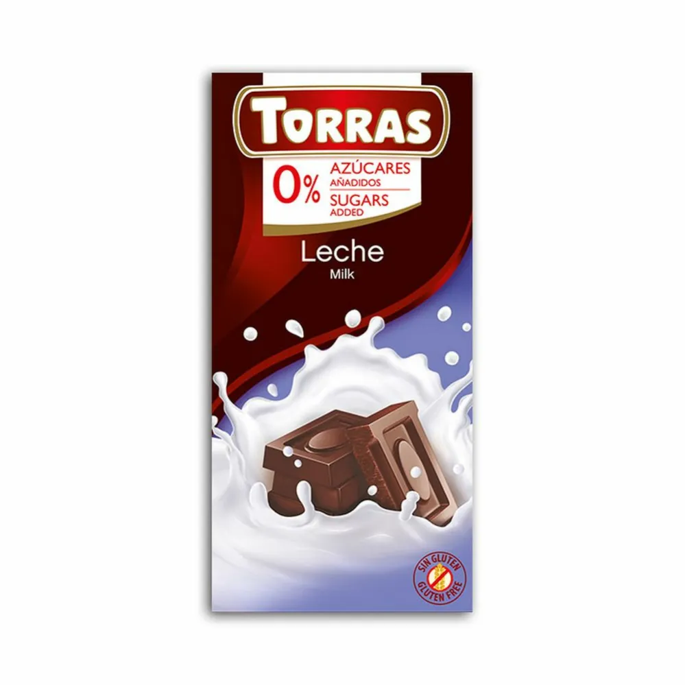 Czekolada Mleczna Bez Dodatku Cukru 75 g - Torras