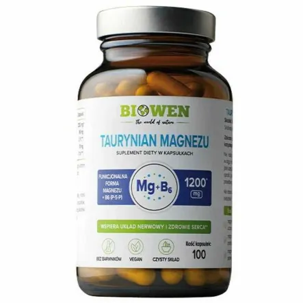 Taurynian Magnezu+ Witamina B6 100 Kapsułek - Biowen