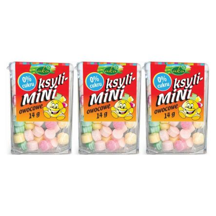3 x Ksyli-Mini Owocowe Drażetki Małe 14 g Aka