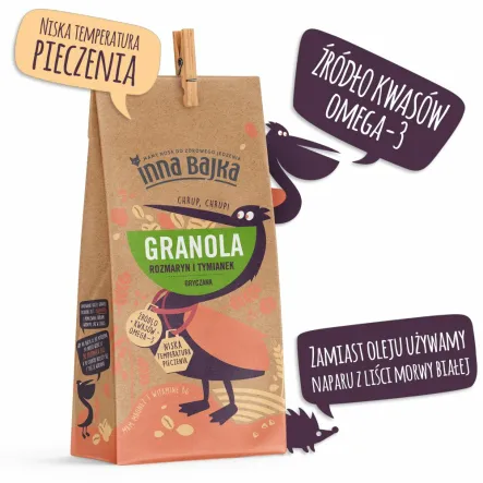 Granola Gryczana z Tymiankiem i Rozmarynem 300 g - Inna Bajka - Przecena Krótka Data Minimalnej Trwałości
