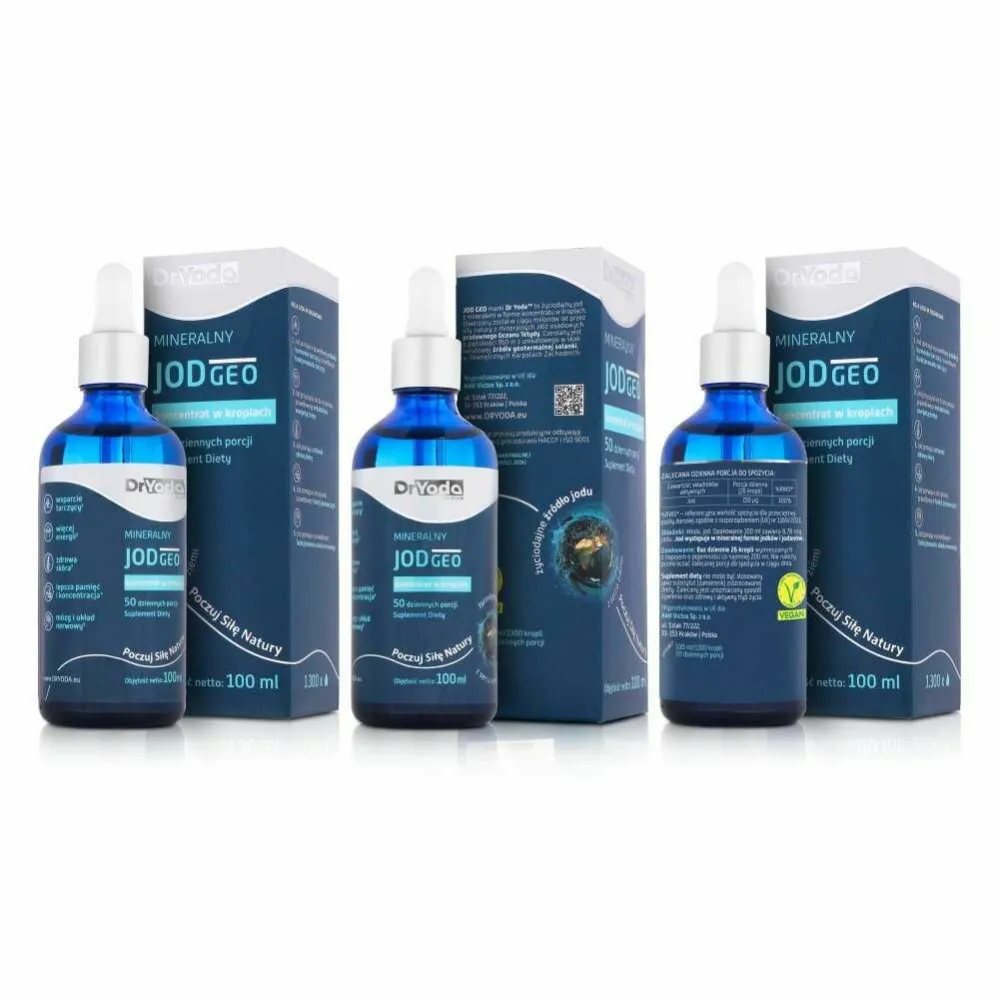 3 x Mineralny JOD Geo Premium Koncentrat w Kroplach 100 ml - Dr Yoda