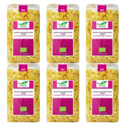 6 x Płatki Kukurydziane Jasne Bio 250 g - Bio Planet - Płatki Śniadaniowe Eko