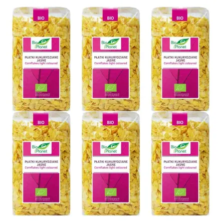 6 x Płatki Kukurydziane Jasne Bio 250 g - Bio Planet - Płatki Śniadaniowe Eko
