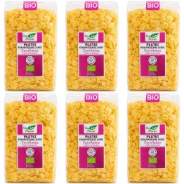 6 x Płatki Kukurydziane Jasne Bez Dodatku Cukru Bio 250 g - Bio Planet - Płatki Śniadaniowe Eko