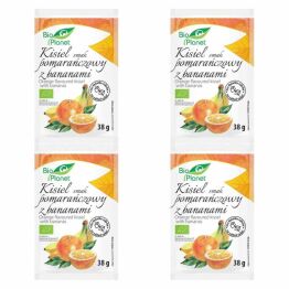 4 x Kisiel o Smaku Pomarańczowym z Liofilizowanymi Bananami Bez Dodatku Cukru Bio 38 g - Bio Planet
