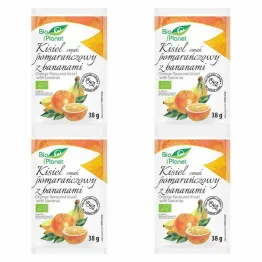 4 x Kisiel o Smaku Pomarańczowym z Liofilizowanymi Bananami Bez Dodatku Cukru Bio 38 g - Bio Planet
