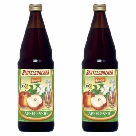 Zestaw 2 x Niepasteryzowany Ocet Jabłkowy Niefiltrowany Bio 750 ml Demeter