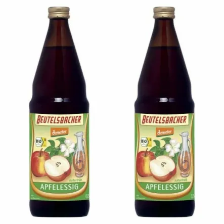 Zestaw 2 x Niepasteryzowany Ocet Jabłkowy Niefiltrowany Bio 750 ml Demeter