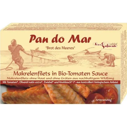 Makrela w Bio Sosie Pomidorowym 120 g (90 g) - Pan Do Mar