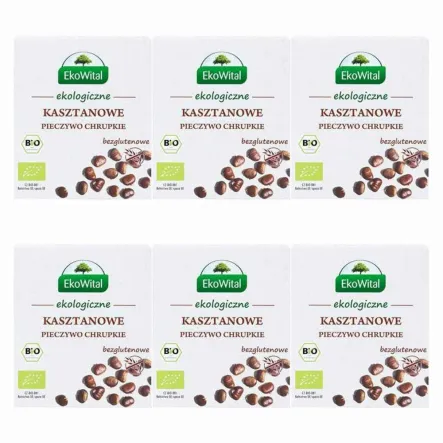 6 x Pieczywo Chrupkie Kasztanowe Bezglutenowe Bio 100 g - EkoWital