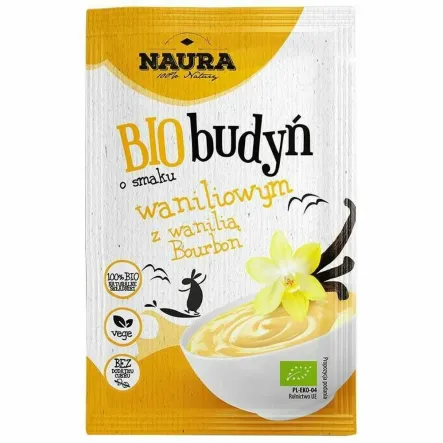 Budyń o Smaku Waniliowym z Wanilią Bourbon Bio 38 g - Naura