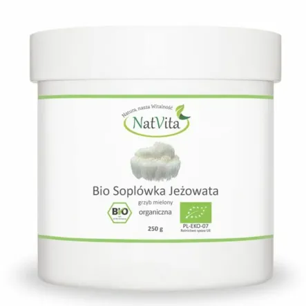 Grzyb Soplówka Jeżowata Mielona BIO 250 g - Natvita