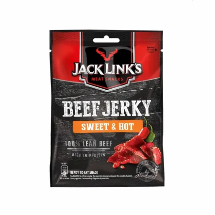 Wołowina w Kawałkach Suszona i Wędzona Sweet & Hot 25 g - Jack Link's - Przecena Krótka Data Minimalnej Trwałości