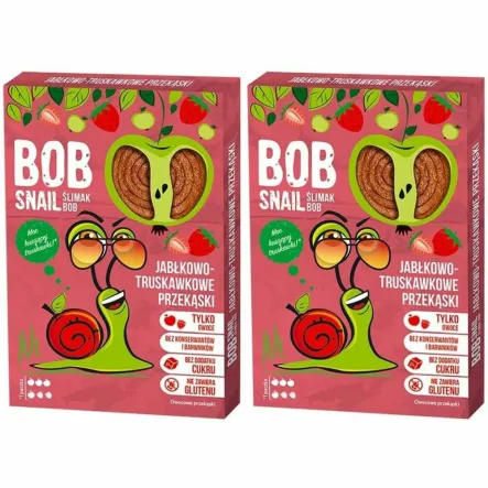 2 x Przekąska Jabłko i Truskawka Bez Dodatku Cukru 60 g - Bob Snail