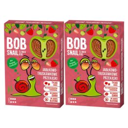2 x Przekąska Jabłkowo - Truskawkowa z Owoców Bez Dodatku Cukru 60 g - Bob Snail