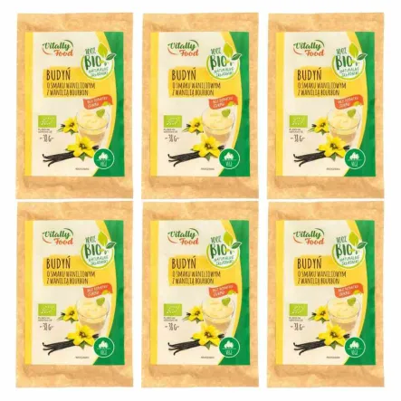 Zestaw 6 x Budyń o Smaku Waniliowym z Wanilią Bourbon Bio 38 g - Vitally Food
