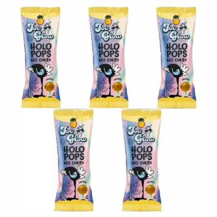 5 x Lizak Kulka Bez Cukru o Smaku Ananasowym Bezglutenowy 8 g - HOLOPOPS