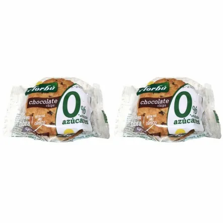 2 x Ciastka z Kawałkami Czekolady Bez Dodatku Cukru 45 g - Florbu