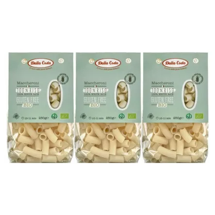 3 x Makaron z Ryżu Białego Maccheroni Bezglutenowy Bio 250 g - Dalla Costa