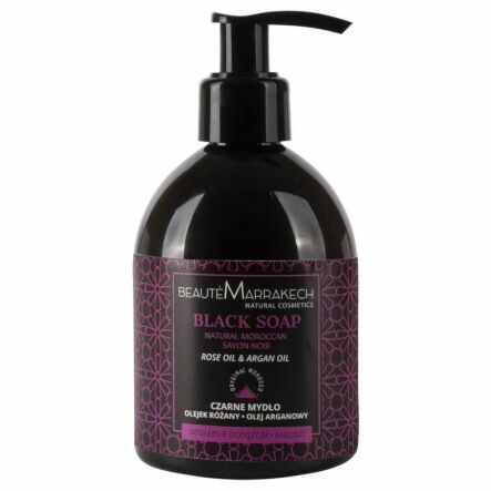 Czarne Mydło w Płynie Savon Noir Różane 250 ml - Beaute Marrakech