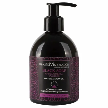 Czarne Mydło w Płynie Savon Noir Różane 250 ml - Beaute Marrakech