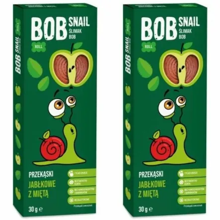 2 x Przekąska Jabłkowo - Miętowa Bez Dodatku Cukru 30 g - Bob Snail