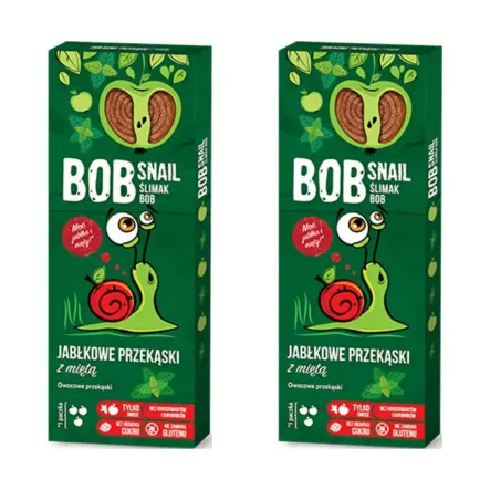 2 x Przekąska Jabłkowo-Miętowa z Owoców Bez Dodatku Cukru 30 g Bob Snail