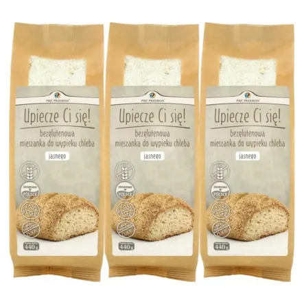 3 x Mieszanka Chleba Bezglutenowego Jasnego 440 g Pięć Przemian