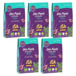 5 x Makaron Konjac w Kształcie Orzo Bezglutenowy Bio 270 g (200 g) - SLIM PASTA