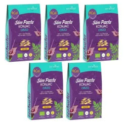 5 x Makaron Konjac w Kształcie Orzo Bezglutenowy Bio 270 g (200 g) - SLIM PASTA