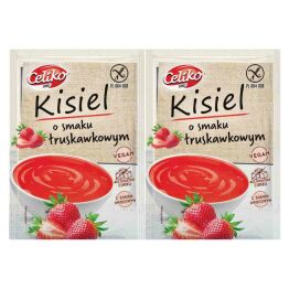 2 x Kisiel o Smaku Truskawkowym Bez Dodatku Cukru Bezglutenowy 40 g - Celiko