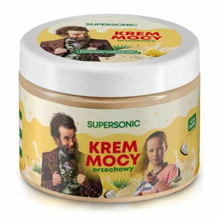 Krem Mocy Orzechowy Biała Czekolada z Owocami Tropikalnymi Bez Dodatku Cukru 250 g - Supersonic (data 16.03.2025)