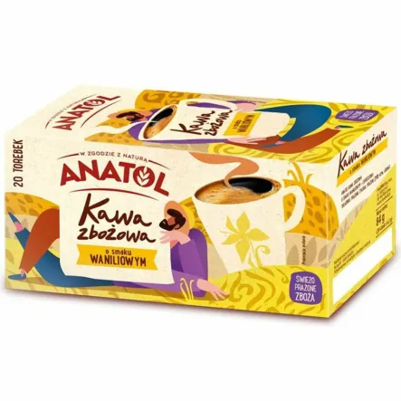 Kawa Zbożowa Ekspresowa o Smaku Waniliowym 84 g (20 Torebek) - Anatol (data: 30.09.2025)