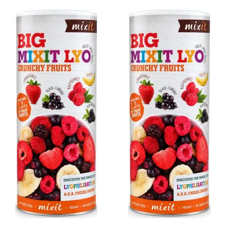 2 x Duże Chrupiące Owoce (Liofilizowane Owoce) 150 g - Mixit